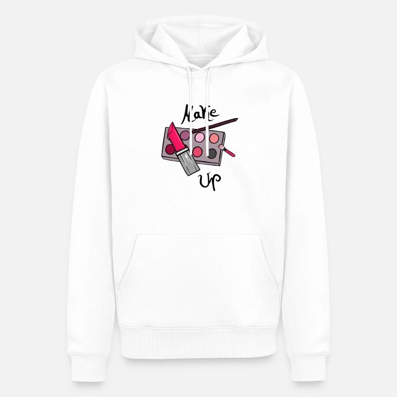 Maquiller - Sweat à capuche Premium bio Homme - blanc