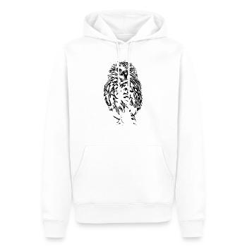 hibou - Sweat à capuche Premium bio Homme - blanc - Devant - Nico (187cm)