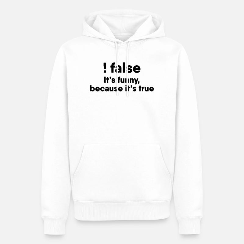 Programmeur blague Drôle d’humour programmeur - Sweat à capuche Premium bio Homme - blanc