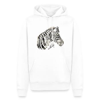 Faune du troupeau de zèbres - Sweat à capuche Premium bio Homme - blanc - Devant - Nico (187cm)