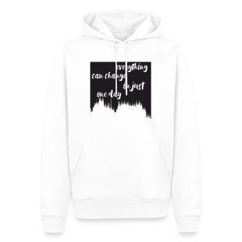 Sort - Sweat à capuche Premium bio Homme - blanc - Devant - Nico (187cm)