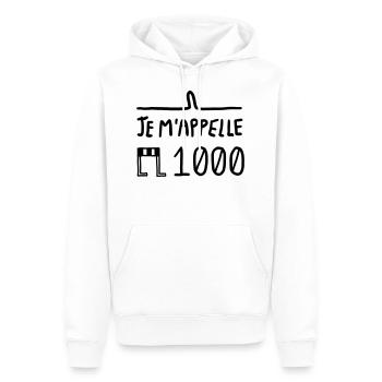 EMILE - Sweat à capuche Premium bio Homme - blanc - Devant - Nico (187cm)