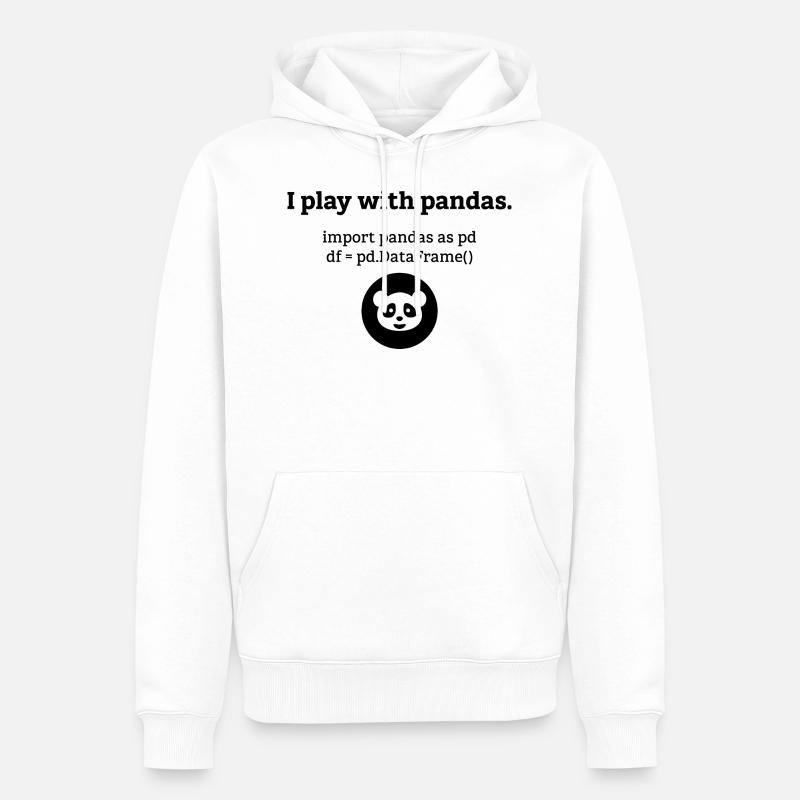 Pandas Datenwissenschaft Informatik Geschenk - Männer Premium Bio Hoodie - Weiß