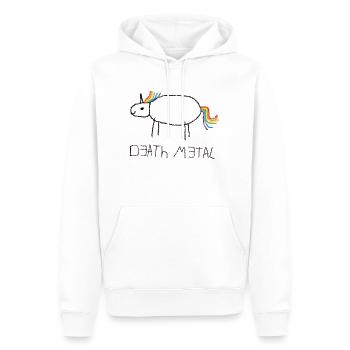 Heavy Metal Licorne - Sweat à capuche Premium bio Homme - blanc - Devant - Nico (187cm)
