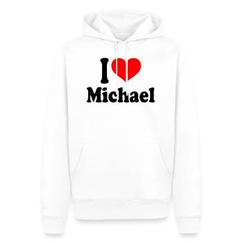 I Love Michael - Men’s Premium Organic Hoodie - white - Front - Nico (187cm)