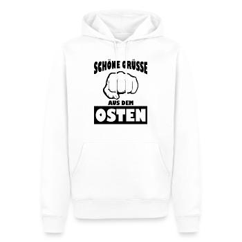 Schöne grüsse osten Geschenk Ossi Ostdeutschland - Männer Premium Bio Hoodie - Weiß - Vorne - Nico (187cm)