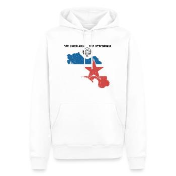 Yugoslavia SFRJ Jugo Kosovo cadeau Tito - Sweat à capuche Premium bio Homme - blanc - Devant - Nico (187cm)