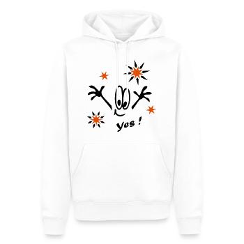 Réveillon du Nouvel An, Étoiles, Oui - Sweat à capuche Premium bio Homme - blanc - Devant - Nico (187cm)