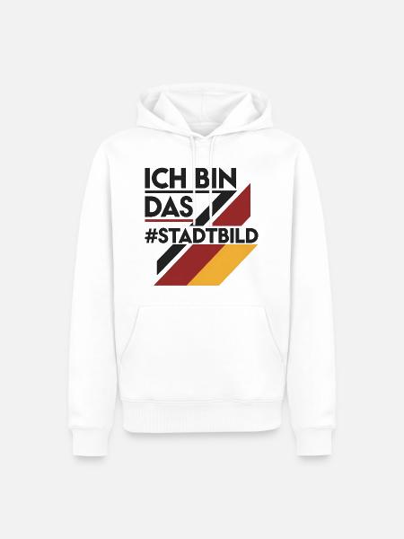 Ich Bin Das Stadtbild Politisches Statement - Männer Premium Bio Hoodie - Weiß