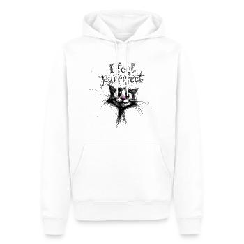 I feel purrrfect – süße Katze - Männer Premium Bio Hoodie - Weiß - Vorne - Nico (187cm)