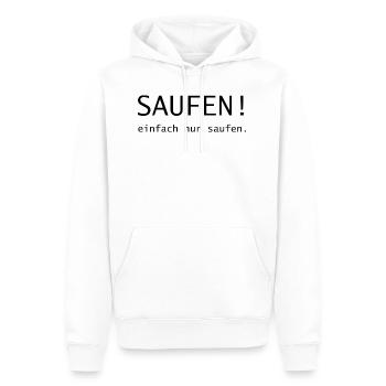 saufen! einfach nur saufen - Männer Premium Bio Hoodie - Weiß - Vorne - Nico (187cm)