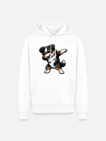 Dabbing Miniature American Shepherd - Männer Premium Bio Hoodie - Weiß