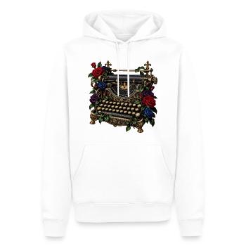 Antike Schreibmaschine mit Rosen - Männer Premium Bio Hoodie - Weiß - Vorne - Nico (187cm)