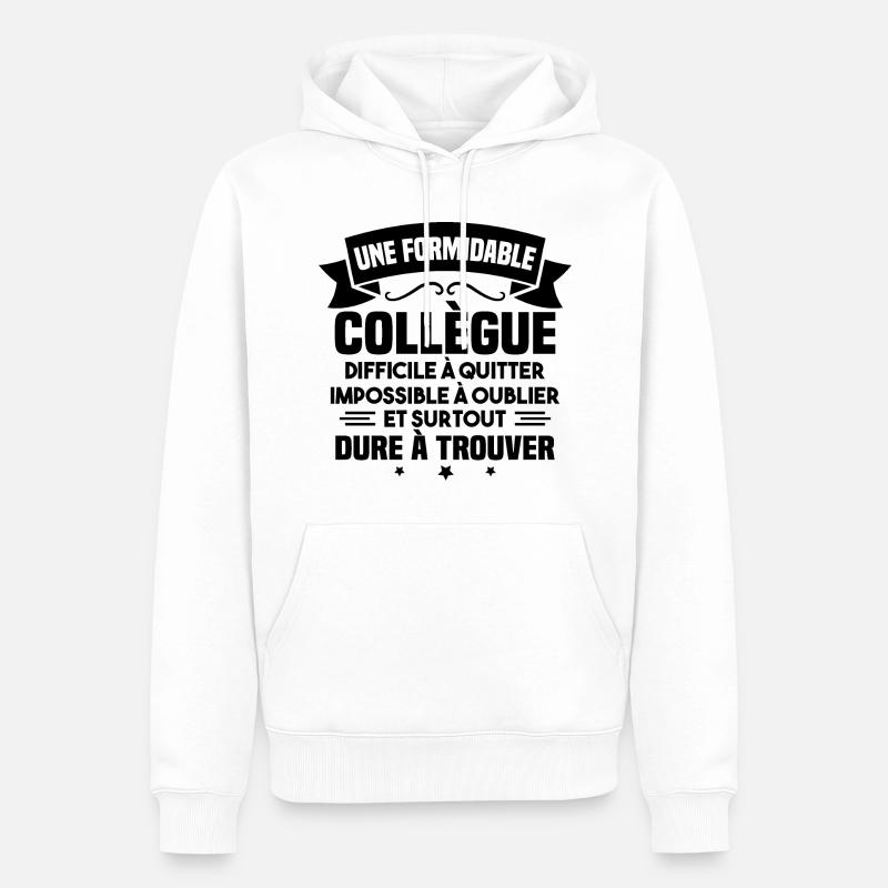 Une formidable collègue difficile - Sweat à capuche Premium bio Homme - blanc