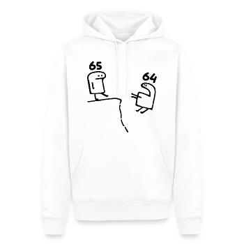 65 ans - Cadeau 65e Anniversaire Amusant 65 ans - Sweat à capuche Premium bio Homme - blanc - Devant - Nico (187cm)