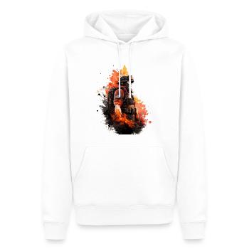 Héros en uniforme : Pompier - Sweat à capuche Premium bio Homme - blanc - Devant - Nico (187cm)