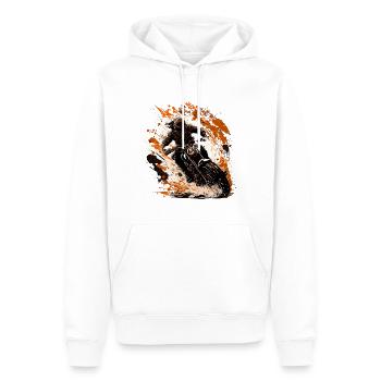 Né pour le dirt bike: motif motocross - Sweat à capuche Premium bio Homme - blanc - Devant - Nico (187cm)