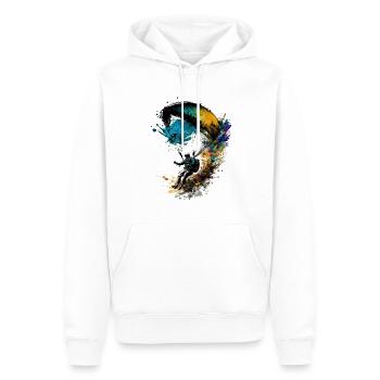 Hoch hinaus, Gleitschirmflieger in Action - Männer Premium Bio Hoodie - Weiß - Vorne - Nico (187cm)