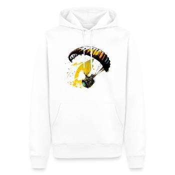 Hoch hinaus, Paraglider in Action - Männer Premium Bio Hoodie - Weiß - Vorne - Nico (187cm)