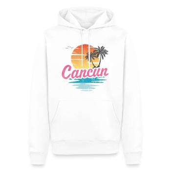 Cancun - Männer Premium Bio Hoodie - Weiß - Vorne - Nico (187cm)
