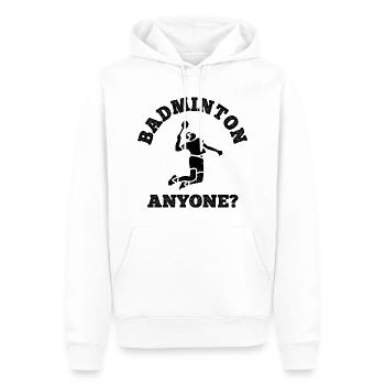 Badminton - Männer Premium Bio Hoodie - Weiß - Vorne - Nico (187cm)