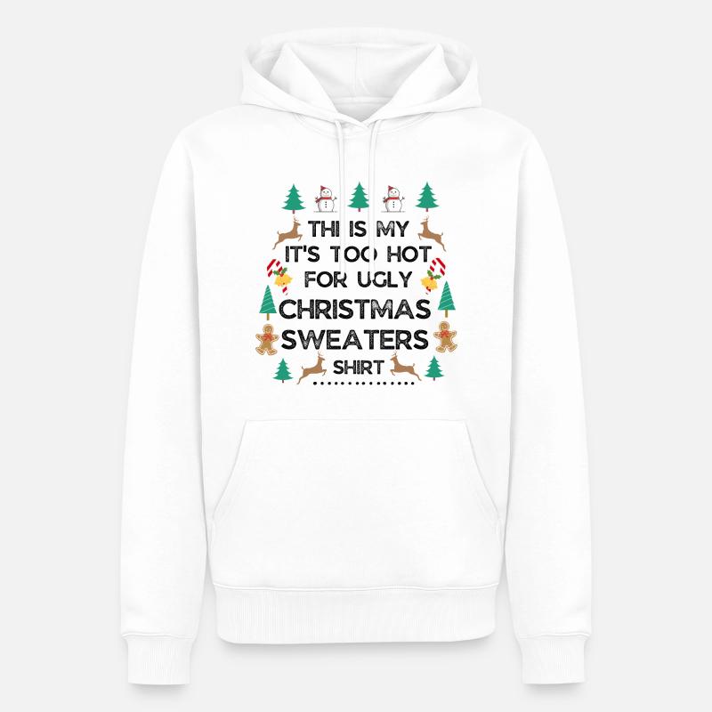 Pull de Noël - Sweat à capuche Premium bio Homme - blanc