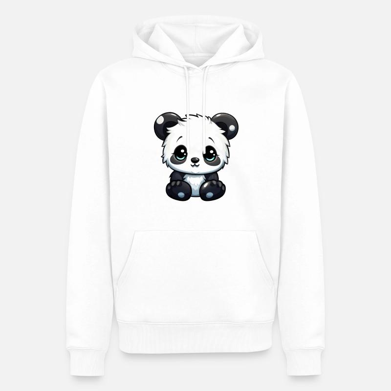 Panda mignon - Sweat à capuche Premium bio Homme - blanc