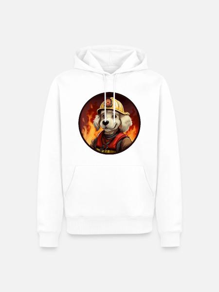 Chien de pompier - Sweat à capuche Premium bio Homme - blanc