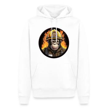 Schimpansen Feuerwehr - Männer Premium Bio Hoodie - Weiß - Vorne - Nico (187cm)