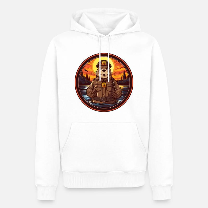 Pompiers Castor - Sweat à capuche Premium bio Homme - blanc