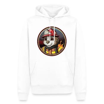 Taupe de pompier - Sweat à capuche Premium bio Homme - blanc - Devant - Nico (187cm)