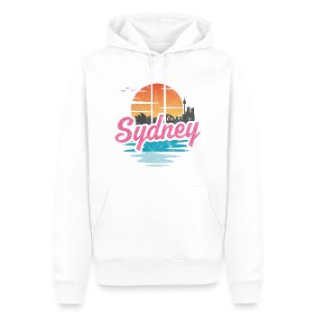Ville de Sydney - Sweat à capuche Premium bio Homme - blanc - Devant - Nico (187cm)