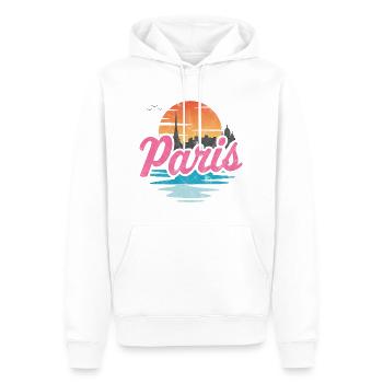 Ville de Paris - Sweat à capuche Premium bio Homme - blanc - Devant - Nico (187cm)