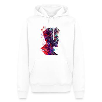 Finesse colorée - Sweat à capuche Premium bio Homme - blanc - Devant - Nico (187cm)