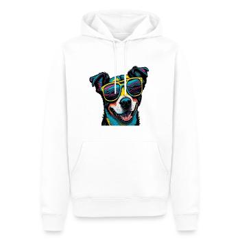 Hund mit Sonnenbrille Happy Dog Summer vibes - Männer Premium Bio Hoodie - Weiß - Vorne - Nico (187cm)