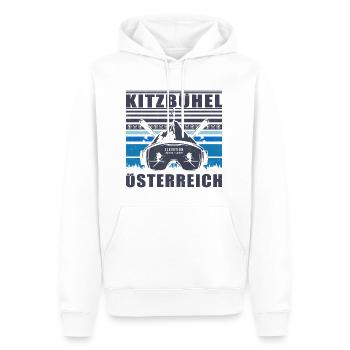Kitzbühel Autriche Rétro Coucher De Soleil Ski 80s - Sweat à capuche Premium bio Homme - blanc - Devant - Nico (187cm)