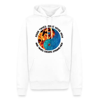 Yin und Yang - Männer Premium Bio Hoodie - Weiß - Vorne - Nico (187cm)