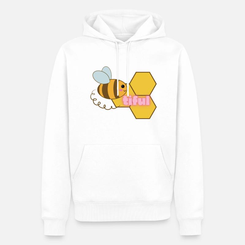 Beetiful - Männer Premium Bio Hoodie - Weiß