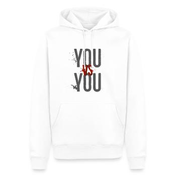 YOU VS YOU – Motiv für dunklen Hintergrund - Männer Premium Bio Hoodie - Weiß - Vorne - Nico (187cm)