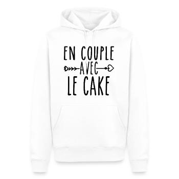 En Couple avec Cake, cadeau Fans de Cake - Sweat à capuche Premium bio Homme - blanc - Devant - Nico (187cm)