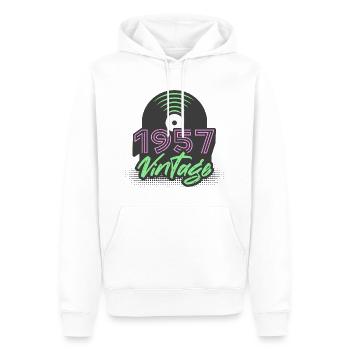 1957 Vintage Vinyl Records Birthday Gift Idea - Men’s Premium Organic Hoodie - white - Front - Nico (187cm)