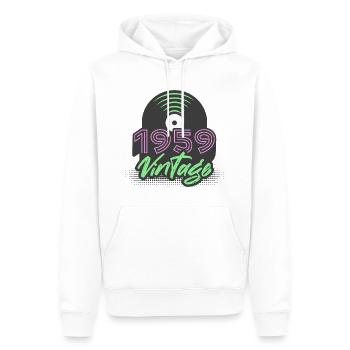 1959 Vintage Vinyl Records Birthday Gift Idea - Men’s Premium Organic Hoodie - white - Front - Nico (187cm)