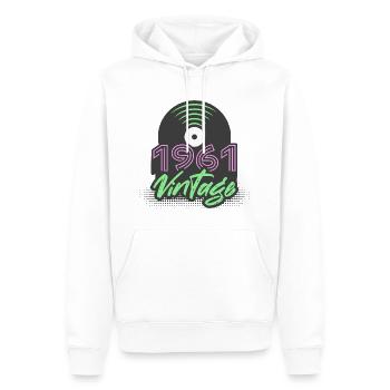 1961 Vintage Vinyl Records Birthday Gift Idea - Men’s Premium Organic Hoodie - white - Front - Nico (187cm)
