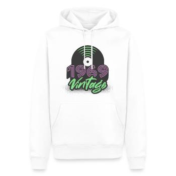 1969 Vintage Vinyl Records Birthday Gift Idea - Men’s Premium Organic Hoodie - white - Front - Nico (187cm)