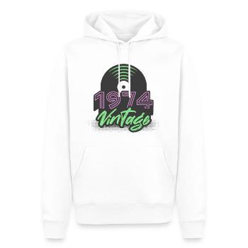 1974 Vintage Vinyl Records Birthday Gift Idea - Men’s Premium Organic Hoodie - white - Front - Nico (187cm)