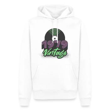 1979 Vintage Vinyl Records Birthday Gift Idea - Men’s Premium Organic Hoodie - white - Front - Nico (187cm)