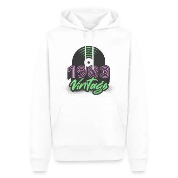 1983 Vintage Vinyl Records Birthday Gift Idea - Men’s Premium Organic Hoodie - white - Front - Nico (187cm)