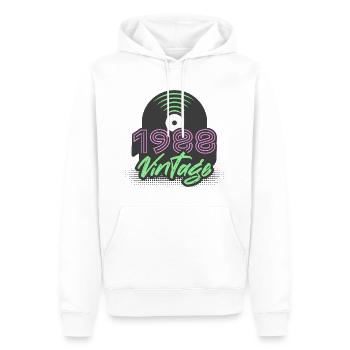 1988 Vintage Vinyl Records Birthday Gift Idea - Men’s Premium Organic Hoodie - white - Front - Nico (187cm)