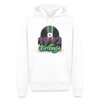 1992 Vintage Vinyl Records Birthday Gift Idea - Men’s Premium Organic Hoodie - white - Front - Nico (187cm)