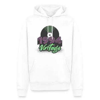 1994 Vintage Vinyl Records Birthday Gift Idea - Men’s Premium Organic Hoodie - white - Front - Nico (187cm)